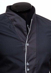 Camisa de manga larga para hombre negra Bolf 5720-1