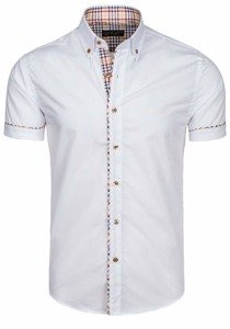 Camisa elegante con mangas cortas para hombre blanca Bolf 5509-1