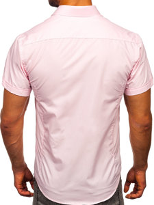 Camisa elegante de manga corta para hombre rosa Bolf 7501