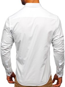 Camisa elegante de manga larga para hombre blanca Bolf 8839