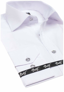 Camisa elegante de manga larga para hombre blanco Bolf 1703