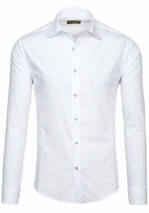 Camisa elegante de manga larga para hombre blanco Bolf 1703