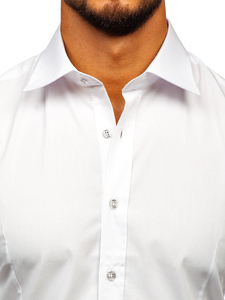 Camisa elegante de manga larga para hombre blanco Bolf 1703