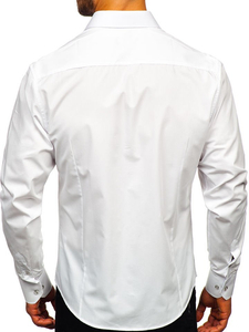 Camisa elegante de manga larga para hombre blanco Bolf 1703