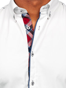 Camisa elegante de manga larga para hombre blanco Bolf 22732