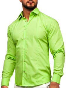 Camisa elegante de manga larga para hombre verdeceladón Bolf 6944