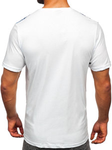 Camiseta algodón de manga corta con impresión para hombre blanco Bolf 14718