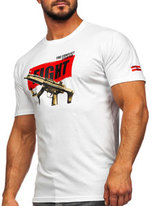 Camiseta algodón de manga corta para hombre blanco Bolf 14709