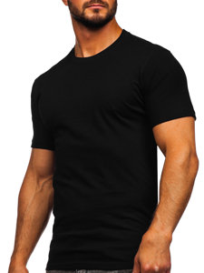 Camiseta algodón de manga corta para hombre negro Bolf 0001