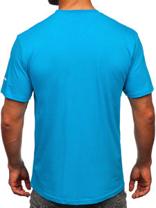 Camiseta algodón de manga corta para hombre turquesa Bolf 14731