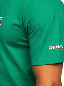 Camiseta algodón de manga corta para hombre verde Bolf 14731