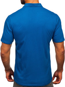 Camiseta algodón de manga corta polo para hombre azul Bolf 143006
