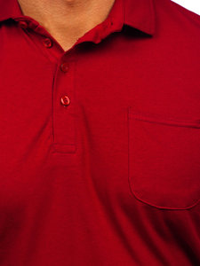 Camiseta algodón de manga corta polo para hombre burdeos Bolf 143006