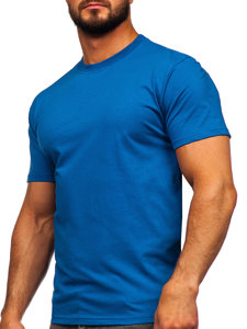 Camiseta algodón sin impresión para hombre azul Bolf 192397