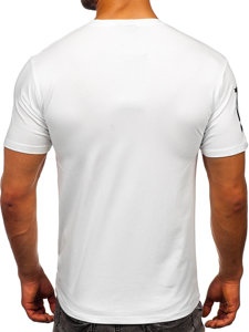 Camiseta con aplicaciones para hombre color blanco Bolf 192378