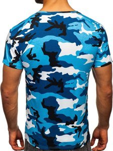 Camiseta de camuflaje azul celeste para hombre color azul celeste Bolf S807