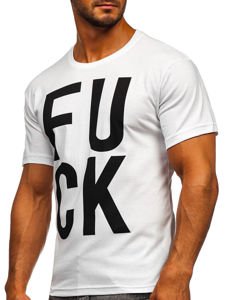 Camiseta de manga corta con estampado para hombre blanco Bolf 1267