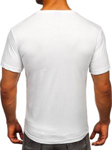 Camiseta de manga corta con estampado para hombre blanco Bolf 1267