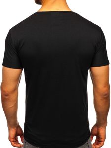 Camiseta de manga corta con estampado para hombre negro Bolf KS2098