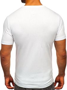 Camiseta de manga corta con impresión para hombre blanca Bolf 6298