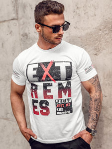 Camiseta de manga corta con impresión para hombre blanco Bolf 14312A