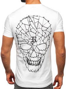 Camiseta de manga corta con impresión para hombre blanco Bolf MT3027
