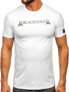 Camiseta de manga corta con impresión para hombre blanco Bolf MT3050