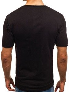 Camiseta de manga corta con impresión para hombre negra Bolf 6295