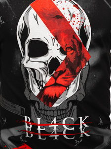 Camiseta de manga corta con impresión para hombre negro Bolf 142177
