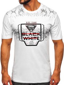 Camiseta de  manga corta estampada para hombre blanca Bolf 14207