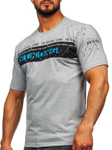 Camiseta de  manga corta estampada para hombre gris Bolf 14204