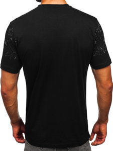 Camiseta de  manga corta estampada para hombre negra Bolf 14204