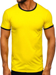 Camiseta de manga corta sin impresión para hombre amarillo Bolf 8T83