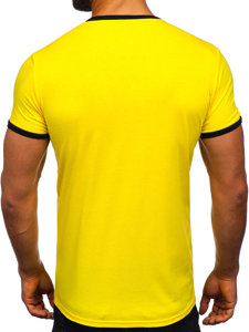 Camiseta de manga corta sin impresión para hombre amarillo Bolf 8T83