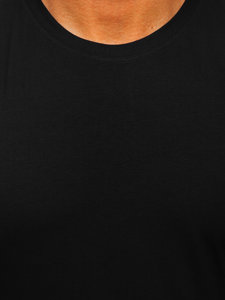 Camiseta de manga larga lisa para hombre negra Bolf 1209
