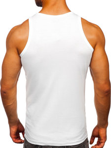 Camiseta de tirantes anchos con impresión blanco Bolf 14847