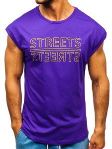 Camiseta de tirantes con estampado para hombre violeta Bolf 19256