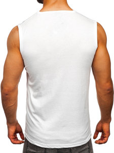 Camiseta de tirantes con impresión para hombre blanco Bolf 14815