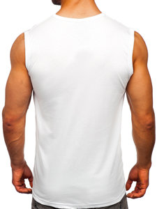 Camiseta estampada sin mangas color blanco Bolf 14824