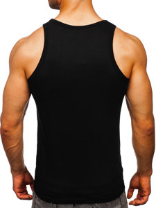 Camiseta estampada sin mangas tipo bóxer color negro Bolf 14832