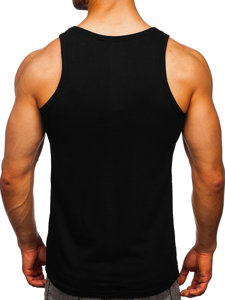 Camiseta estampada sin mangas tipo bóxer color negro Bolf 14853