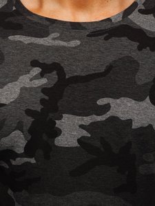 Camiseta para hombre grafito con estampado de camuflaje Bolf S808