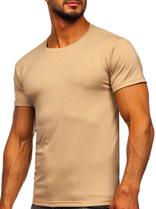 Camiseta para hombre sin estampado color beige Bolf 2005-91