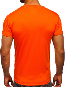 Camiseta para hombre sin estampado color naranja Bolf 2005-32