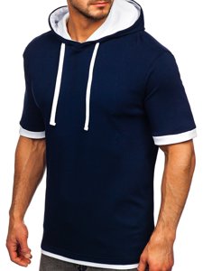 Camiseta sin estampado para hombre color azul oscuro Bolf 08