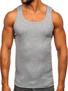 Camiseta sin impresión para hombre gris Bolf TNY1
