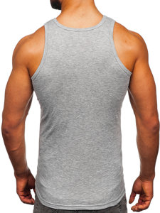 Camiseta sin impresión para hombre gris Bolf TNY1