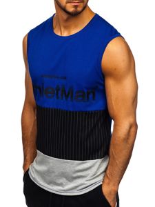 Camiseta tank top con impresión para hombre azul Bolf SS11065