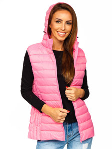 Chaleco acolchado para mujer con capucha color rosa Bolf 23039
