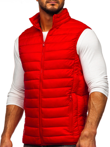 Chaleco acolchado sin capucha para hombre rojo Bolf LY32